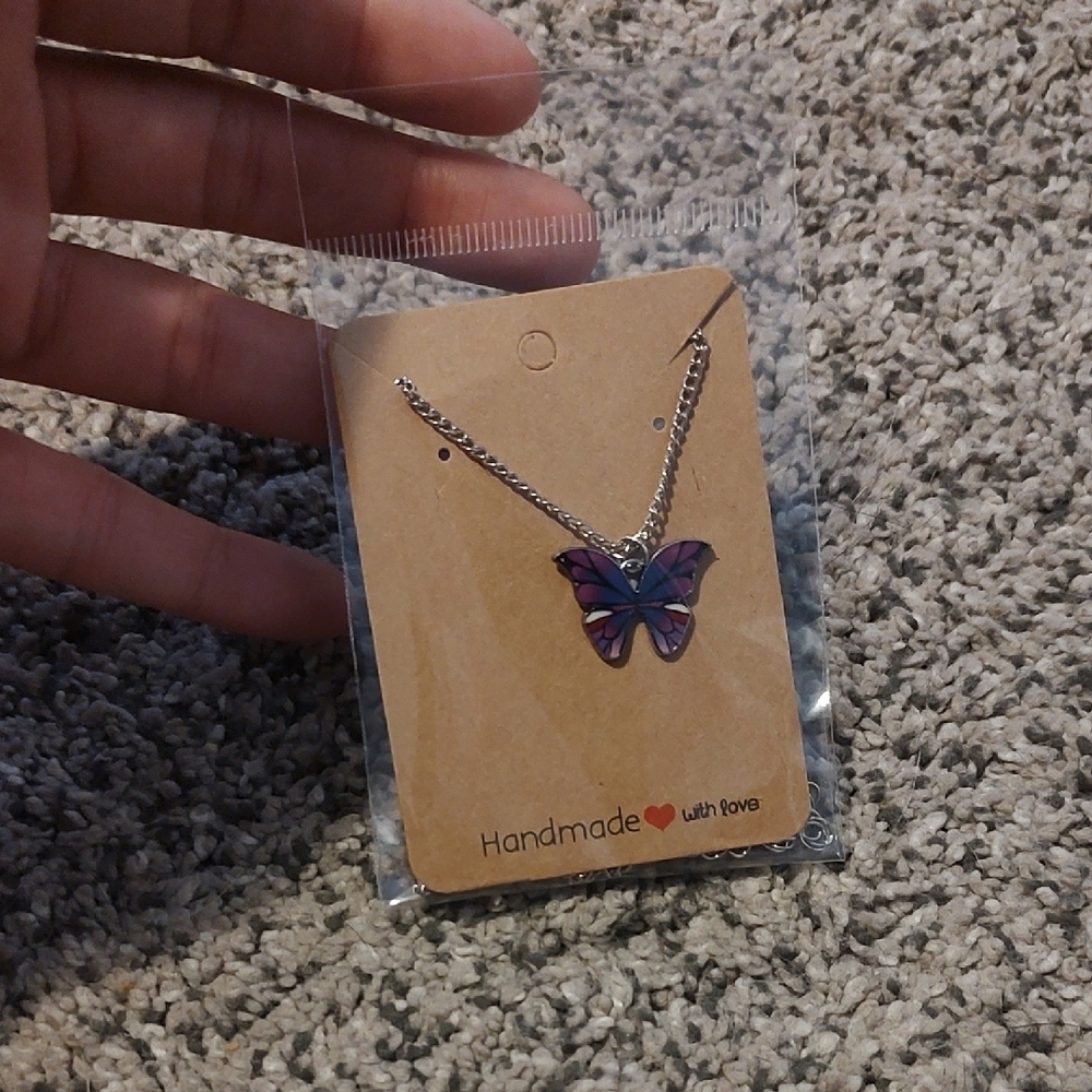Silver Butterfly Pendant Necklace